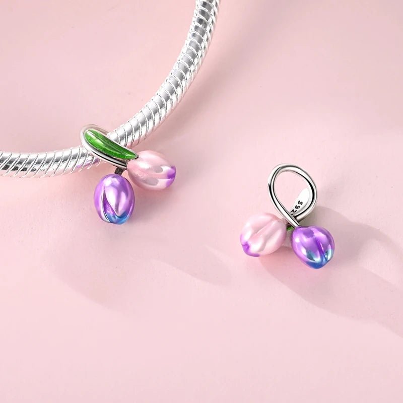 Purple & Pink Tulip Duo Charm