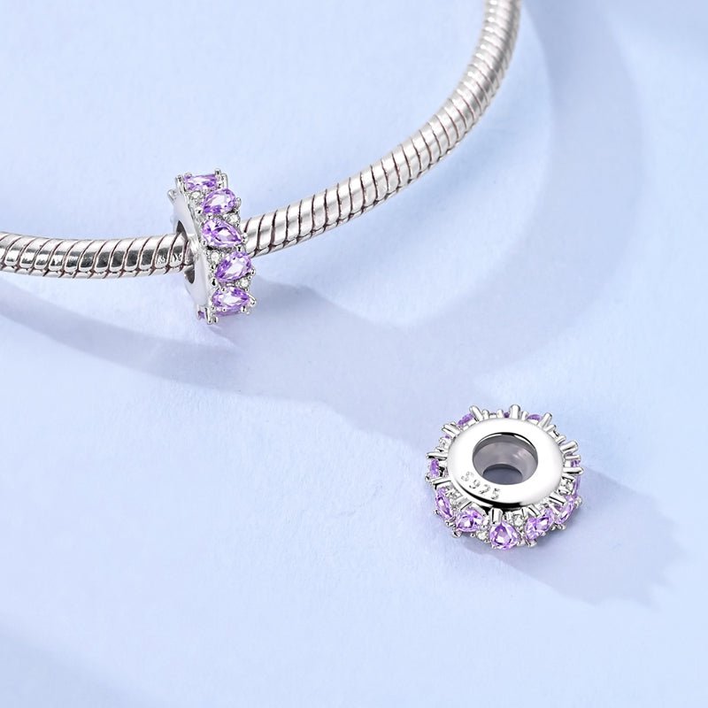 Purple Teardrop Crystal Spacer Charm