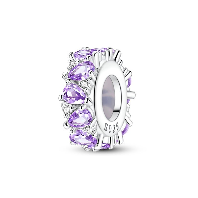 Purple Teardrop Crystal Spacer Charm