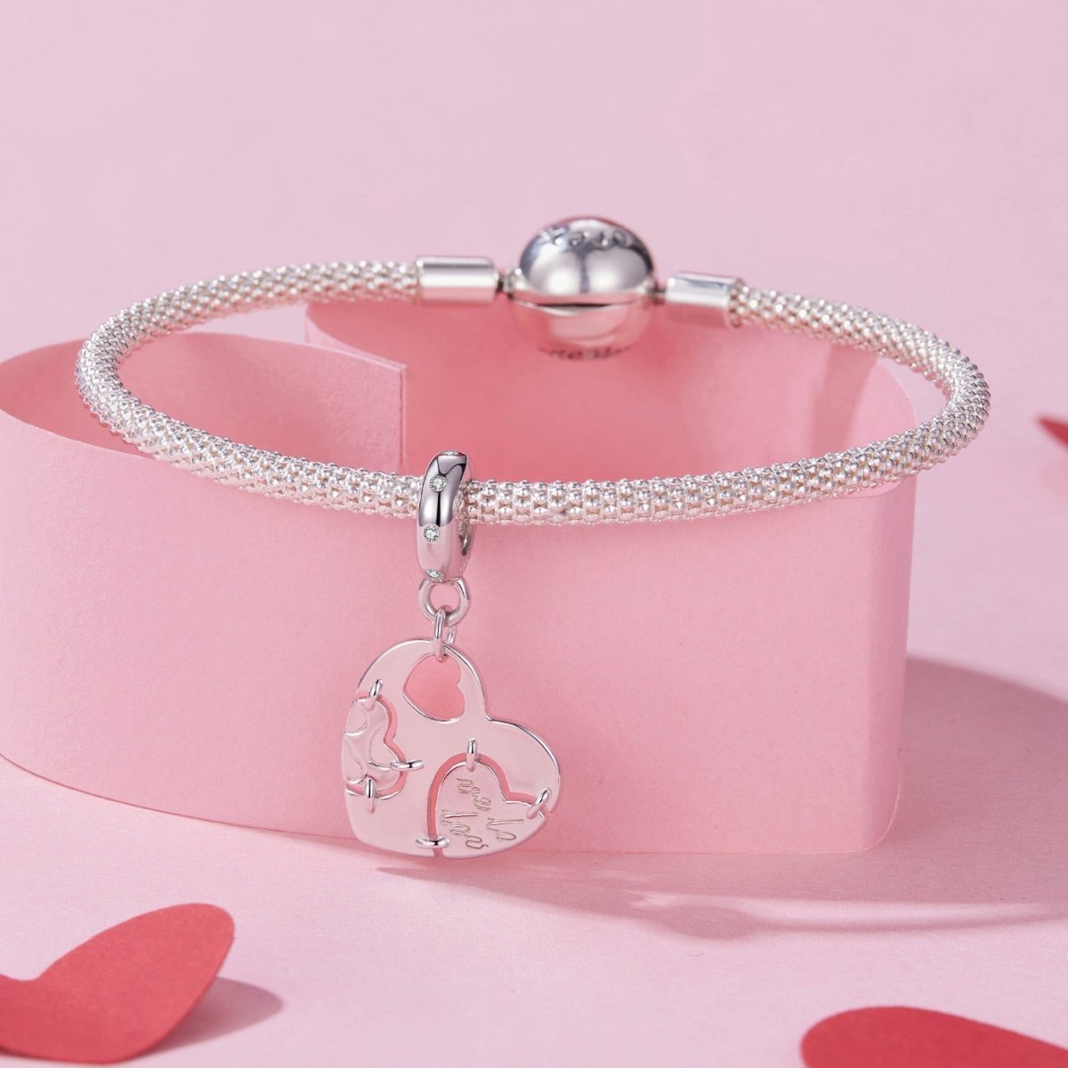 Puzzle Heart Dangle Charm