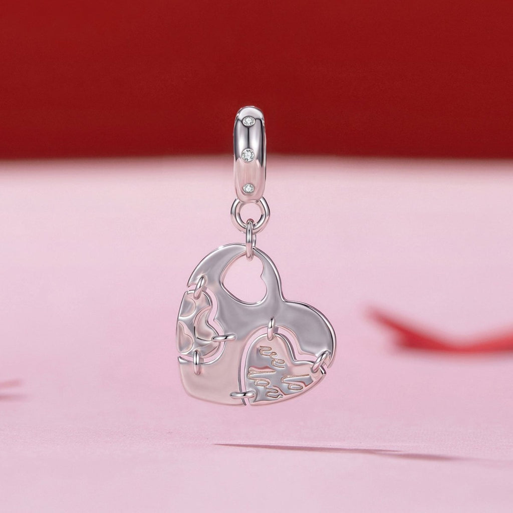 Puzzle Heart Dangle Charm