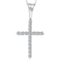 1/2 Ct Diamond Cross Pendant Necklace 18" White Gold