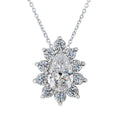 1/2Ct Pear Shape Halo Lab Grown Diamond Pendant Necklace in White or Yellow Gold