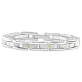 Men's Polished Steel Two Tone Two Row 8.5mm Flexible Link 8.5 " Bracelet