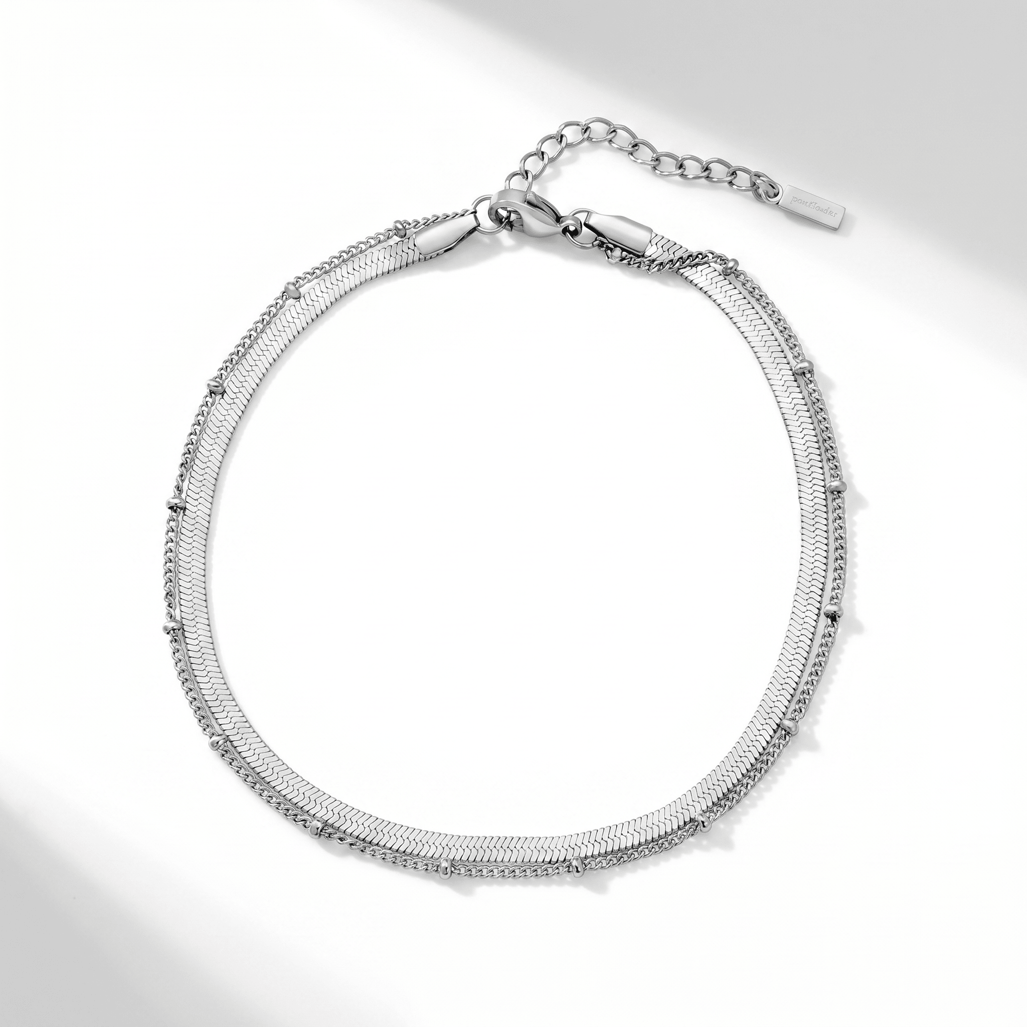 Stefanie Anklet Silver Plated 9.25" with 1.5" Extender