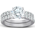 2.27Ct Diamond Engagement Matching Wedding Ring Set 14k White Gold Lab Grown Size: 7