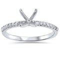 1/5ct Diamond Ring Setting 14K White Gold Size Selectable