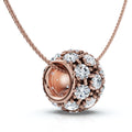 1Ct Pave Puff Slide Diamond Pendant Women's Necklace 18" Lab Grown Gold