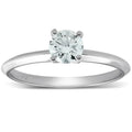1/3ct Round Solitaire Diamond Engagement Ring 14K White Gold Size: 6.5