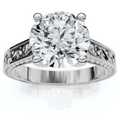2 1/2ct Solitaire Certified Diamond Engagement Vintage Ring 14k Gold Lab Grown