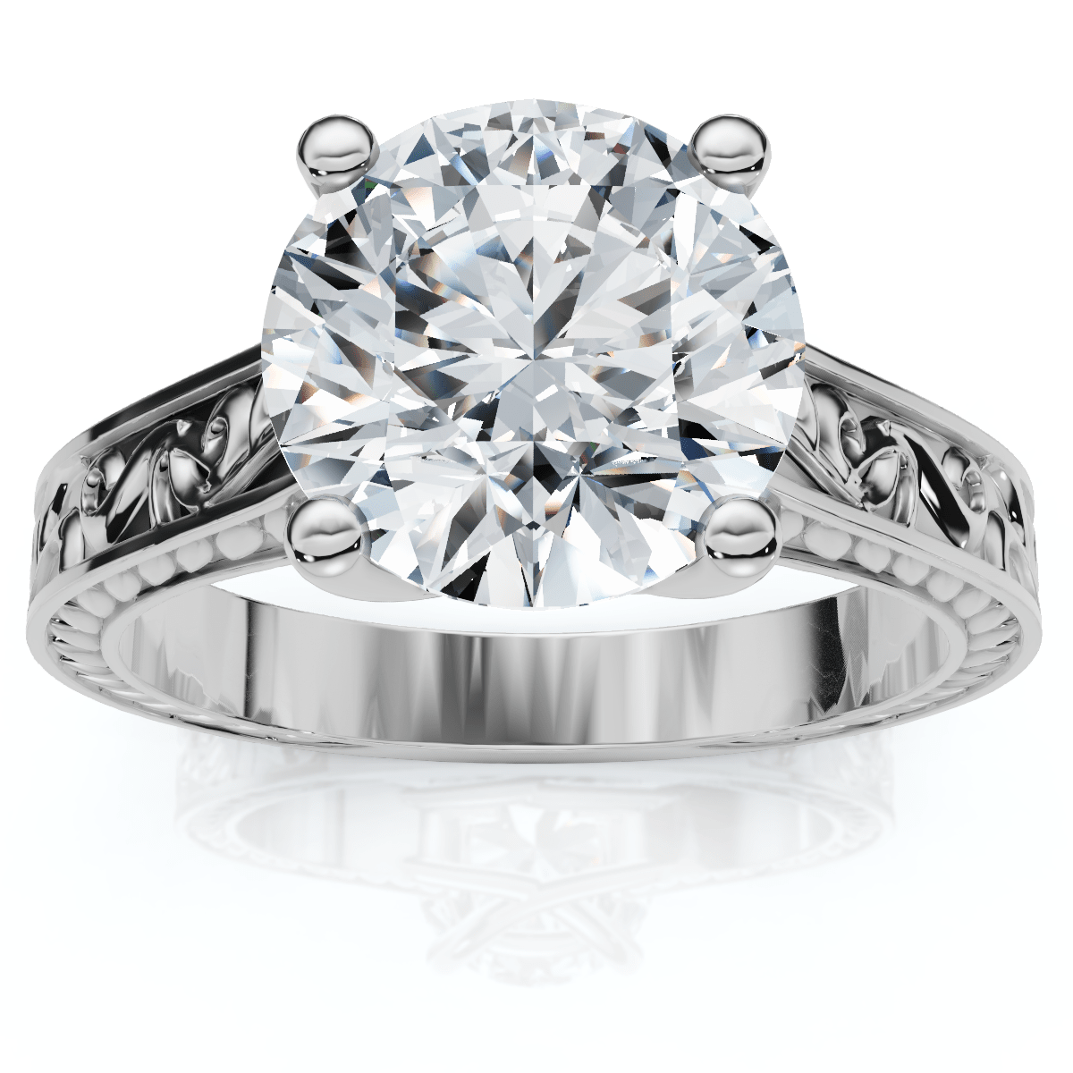 2 1/2ct Solitaire Certified Diamond Engagement Vintage Ring 14k Gold Lab Grown