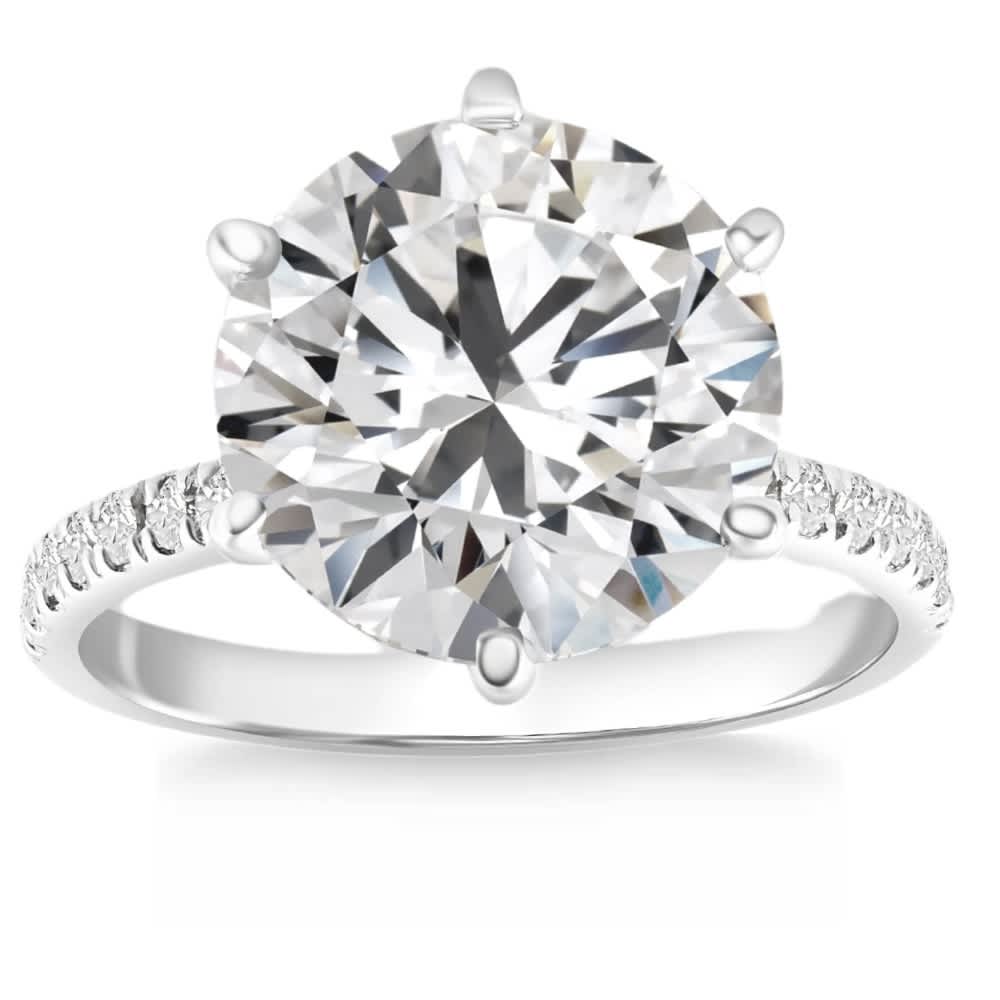 Certified 2.33Ct Diamond Engagement Ring 14k White Gold Lab Grown Size: 7.5