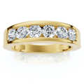 1ct Channel Set Diamond Ring 14K Yellow Gold Size Selectable