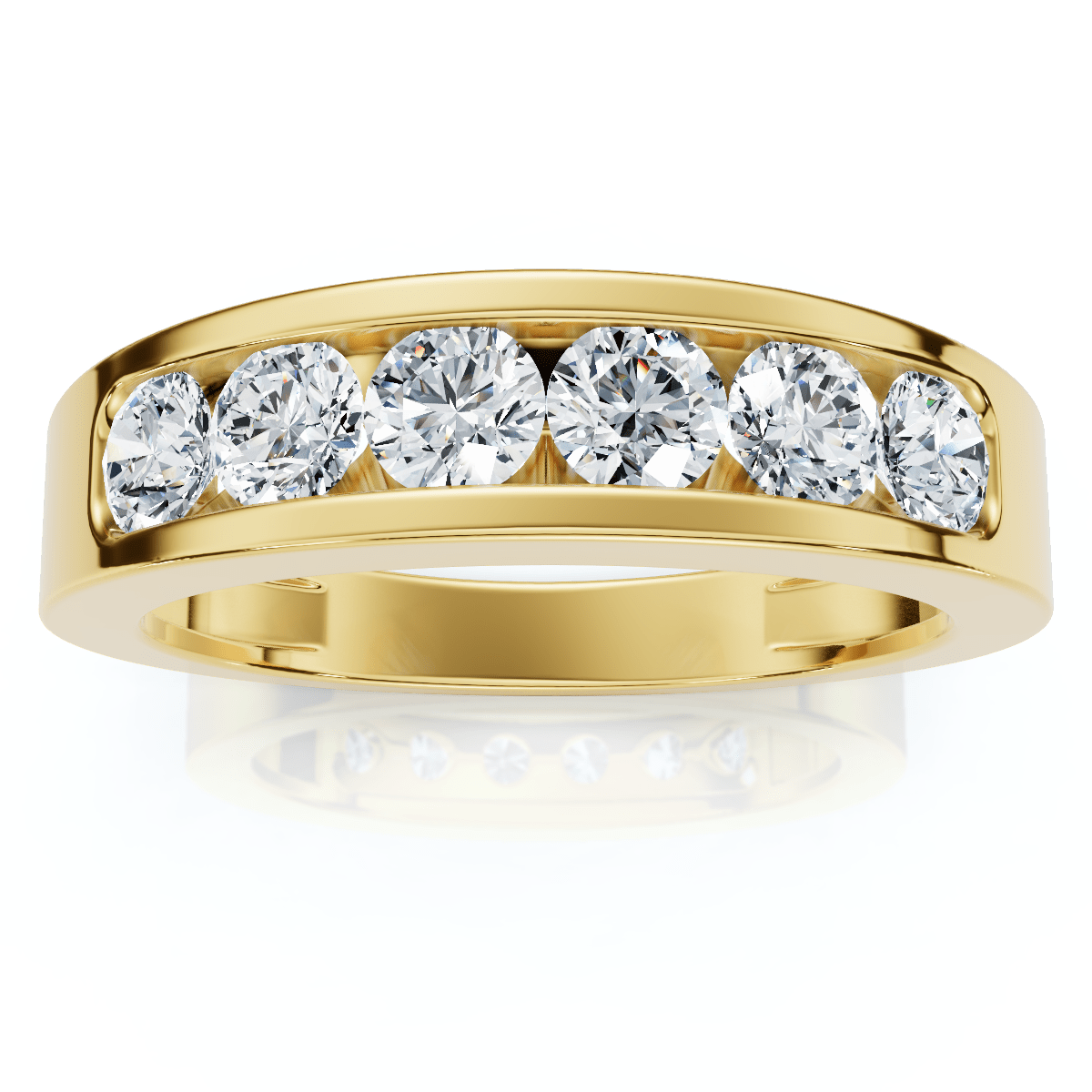1ct Channel Set Diamond Ring 14K Yellow Gold Size Selectable