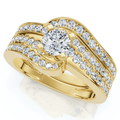 1Ct TW Diamond Engagement Wedding Ring Set Lab Grown