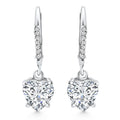 2.07Ct TW Heart Diamond Dangle Lever Back Hoops 10k White Gold Lab Grown