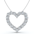5Ct Diamond Heart Pendant 14k Gold Lab Grown 1 1/5" Tall 18" Necklace Size: 1 1/5"