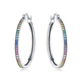 Rainbow Gemstone Hoop Earrings