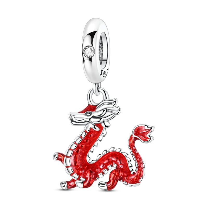 Red Chinese Dragon Dangle Charm
