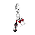 Red Wine & Glasses Dangle Charm