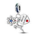 Reindeer & Snowflake Merry Christmas Charm