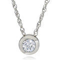 1/3ct Bezel Solitaire Pendant 14K White Gold