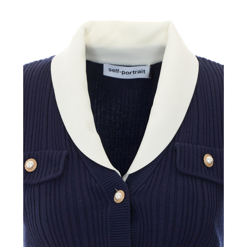 Self Portrait Women Ribbed Knit Cardigan