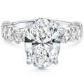 Certified 6Ct Oval Diamond Side Stone Engagement 14k White Gold Lab Grown Size: 7