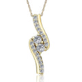 3/4 Ct TDW Diamond Forever Us Two Stone Pendant Necklace in White or Yellow Gold