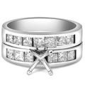 1 3/4ct Princess Cut Diamond Engagement Ring Setting 14K Size Selectable