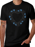 Floral Wreath Black T-Shirt