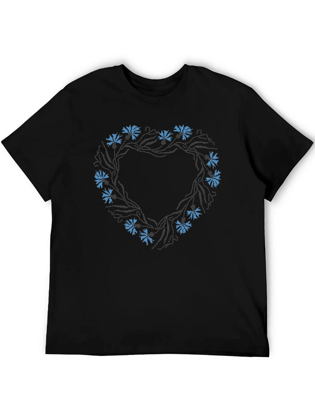 Floral Wreath Black T-Shirt