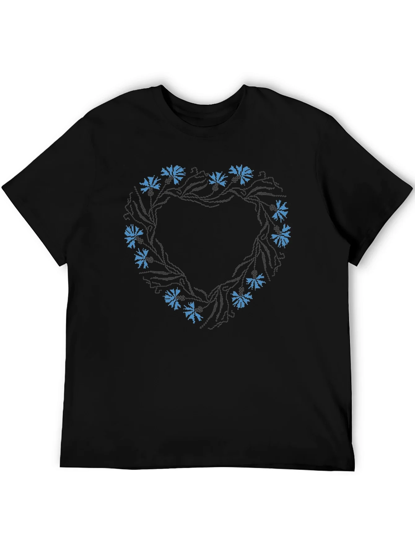 Floral Wreath Black T-Shirt