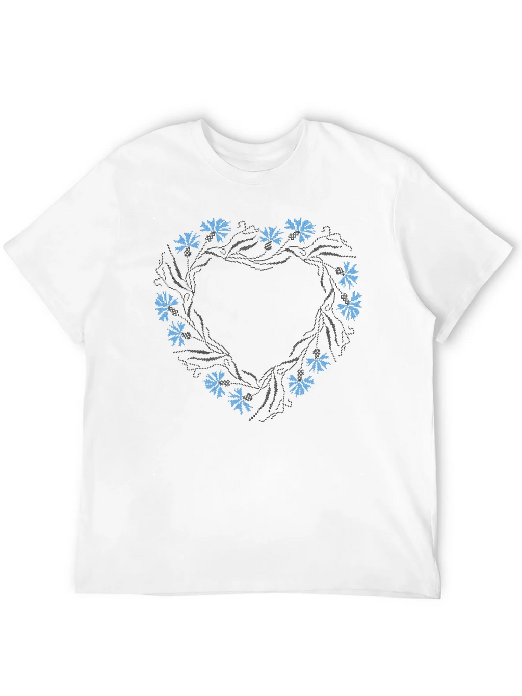 Floral Wreath Black T-Shirt