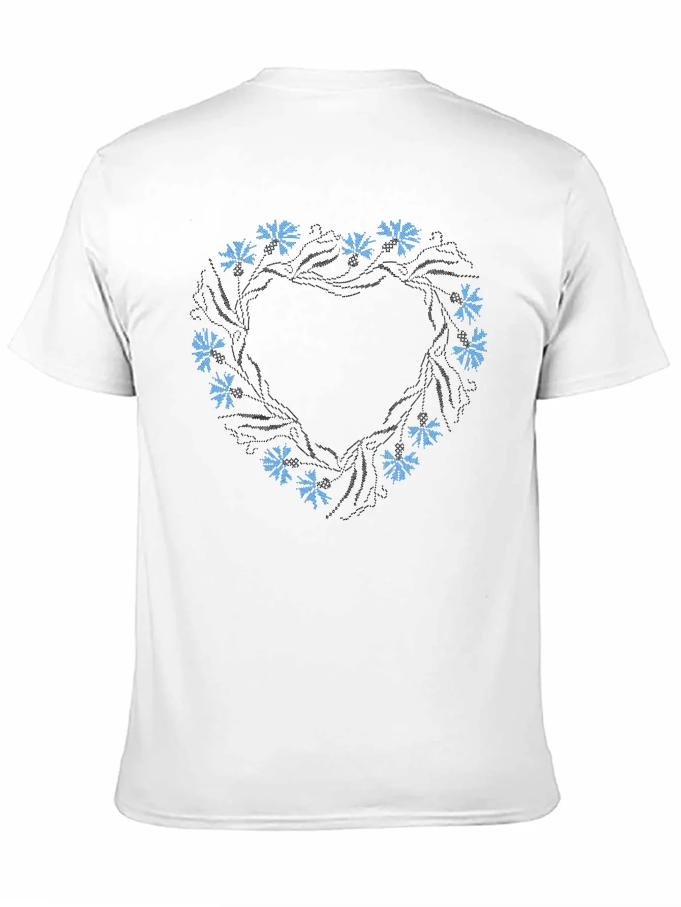 Floral Wreath Black T-Shirt