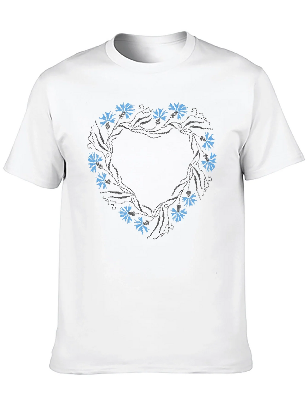 Floral Wreath Black T-Shirt