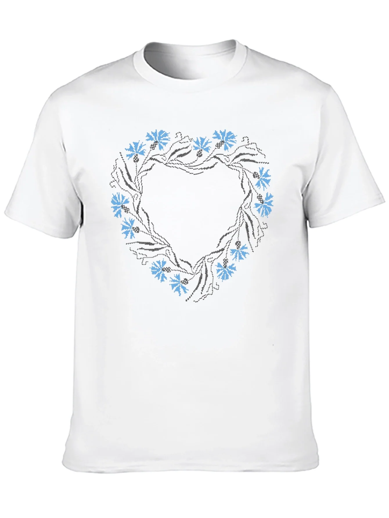 Floral Wreath Black T-Shirt