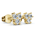 Mini Trio Diamond Studs 14k Gold Lab Grown Women's Earrings