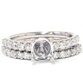 3/4ct Half Eternity Diamond Ring Set 14K White Gold Size Selectable