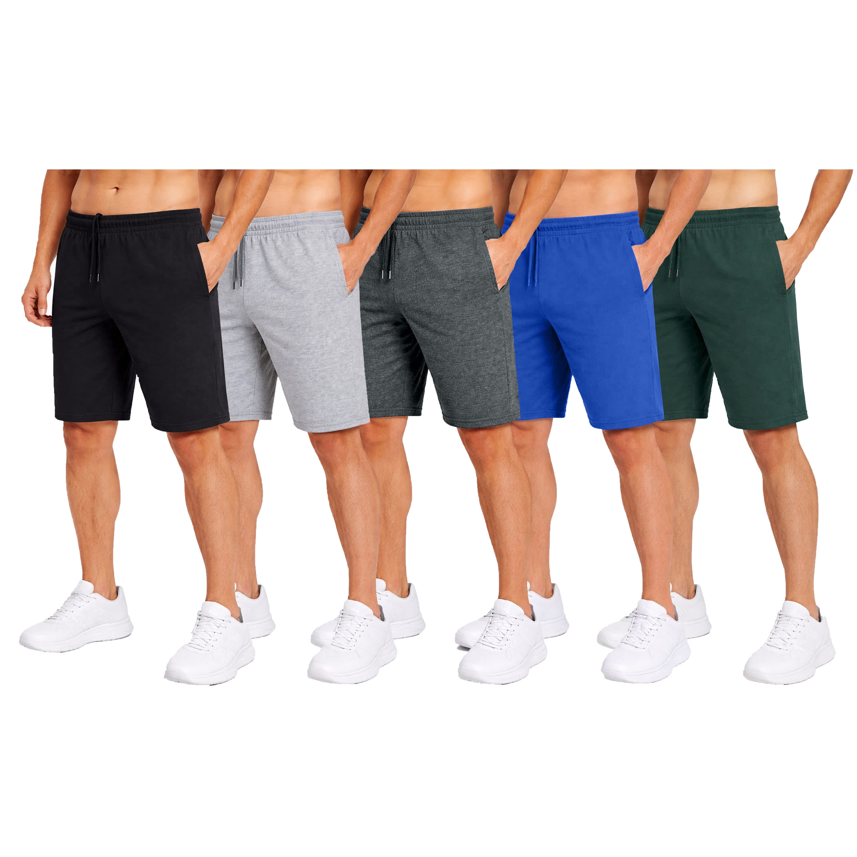 Blue Ice  Men' Cotton Blend Lounge Shorts- 5 Pack