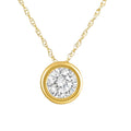.90Ct Diamond Bezel Pendant Solitaire Necklace 14k Yellow Gold Lab Grown