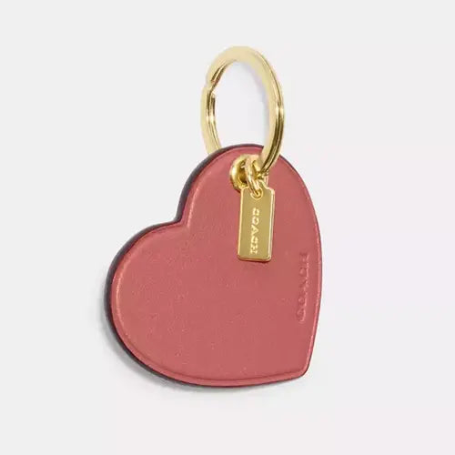 NWT Coach Heart Bag Charm For Handbag Purse Wallet In Gold/Taffy