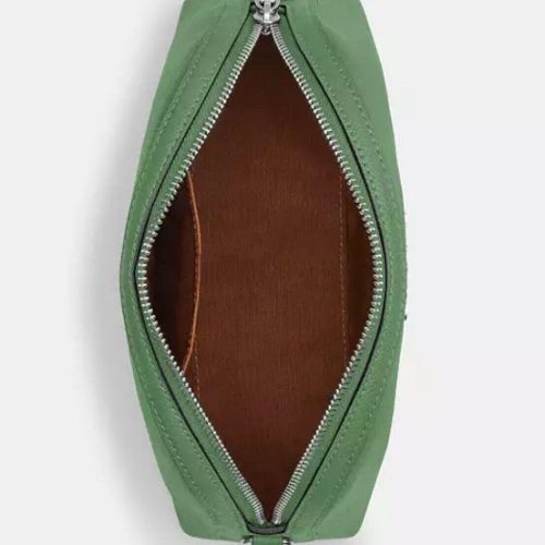 NWT Coach Leather Medium Madi Crossbody Bag In Silver/Soft Green