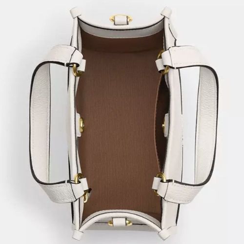 NWT Coach Dempsey Tote 22 Leather Crossbody Bag In Gold/Chalk