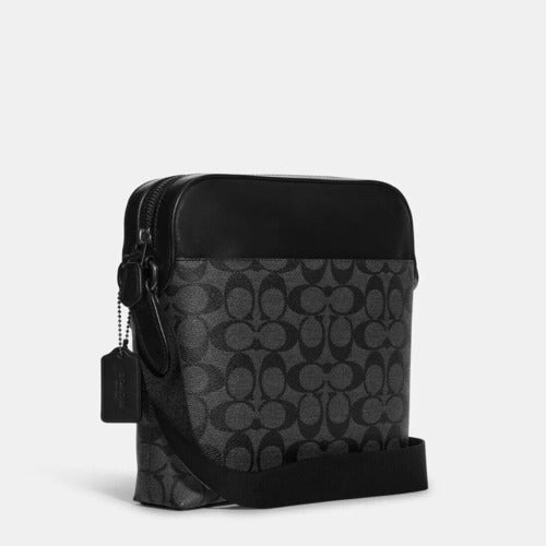 NWT Coach Men's Houston Flight Bag In Signature Canvas & Leather
