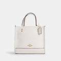 NWT Coach Dempsey Tote 22 Leather Crossbody Bag In Gold/Chalk