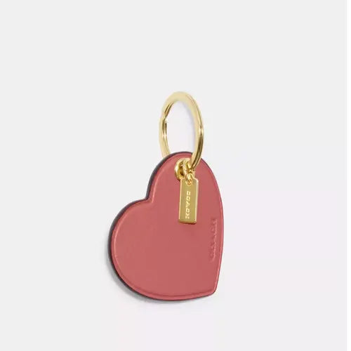 NWT Coach Heart Bag Charm For Handbag Purse Wallet In Gold/Taffy
