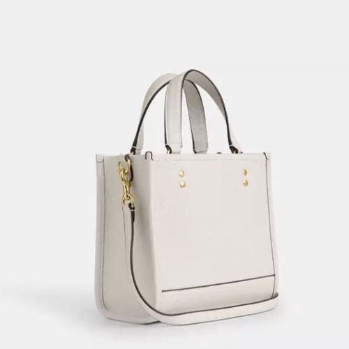 NWT Coach Dempsey Tote 22 Leather Crossbody Bag In Gold/Chalk