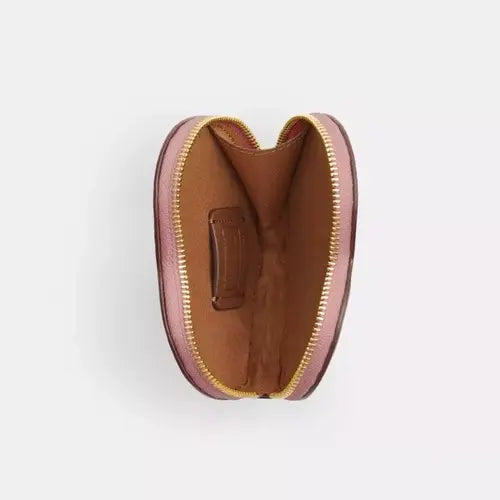NWT COACH X Observed By Us Heart Coin Case In Signature Canvas & Leather