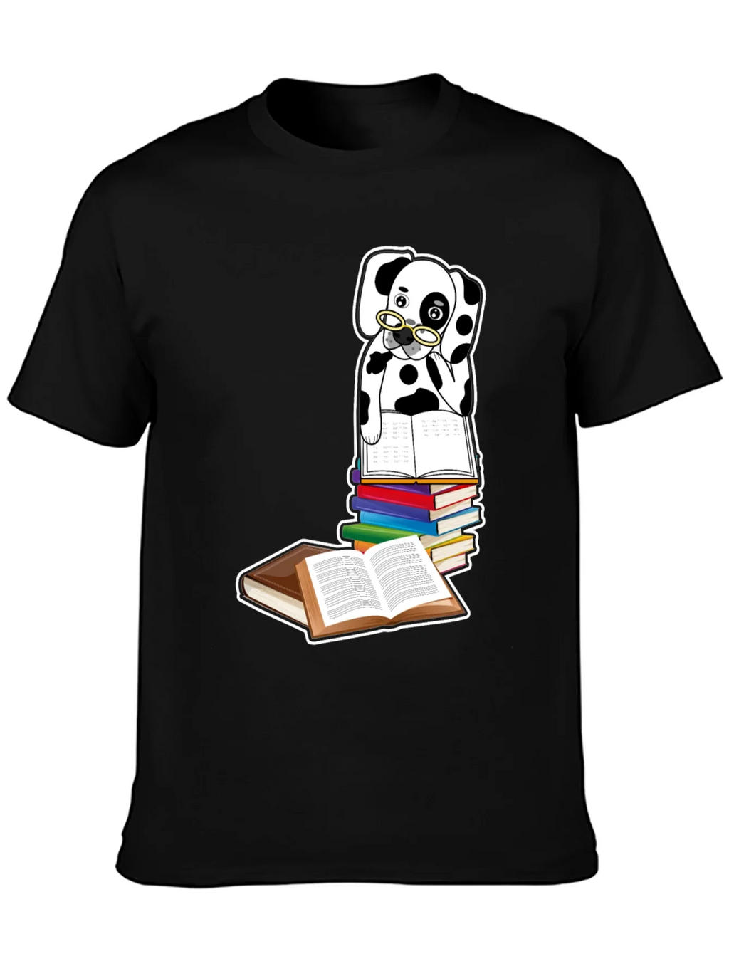Dalmatian Dog Reading Books T-Shirt